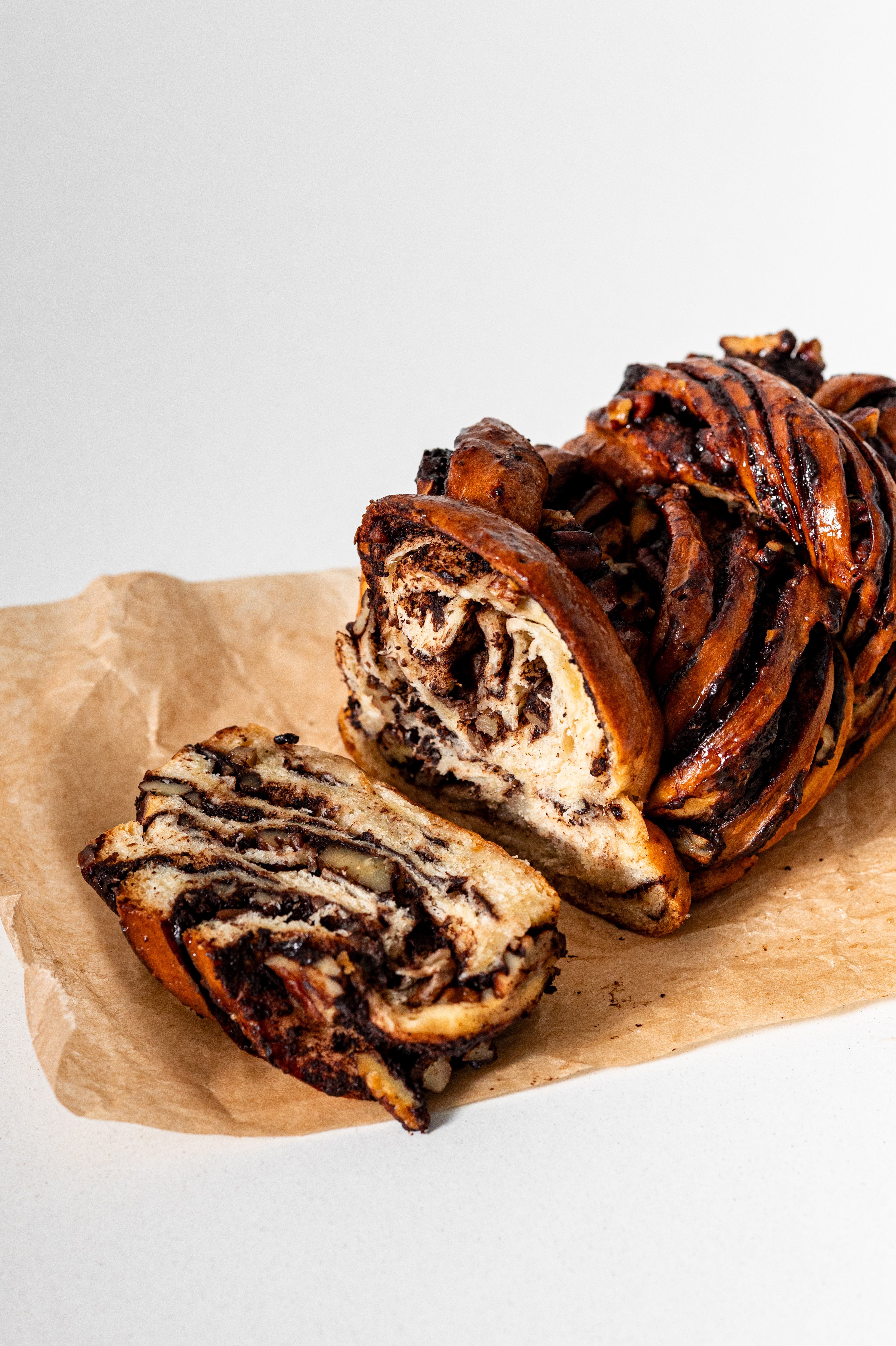 Étcsokoládés–pekándiós babka