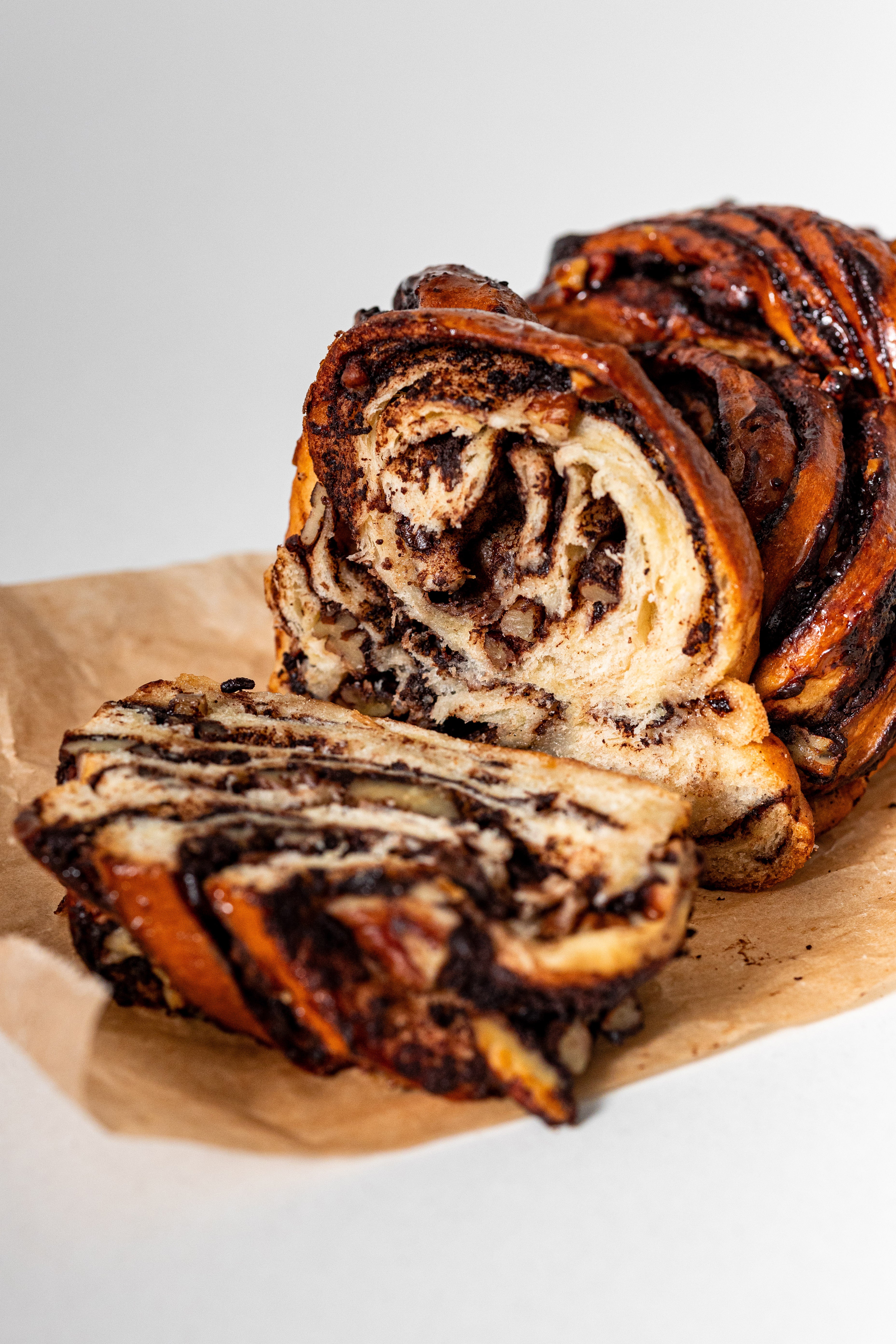 Étcsokoládés–pekándiós babka
